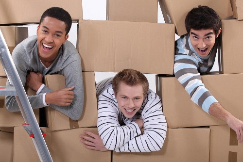 Packed boxes and furniture ready for local removals in St Johns Wood